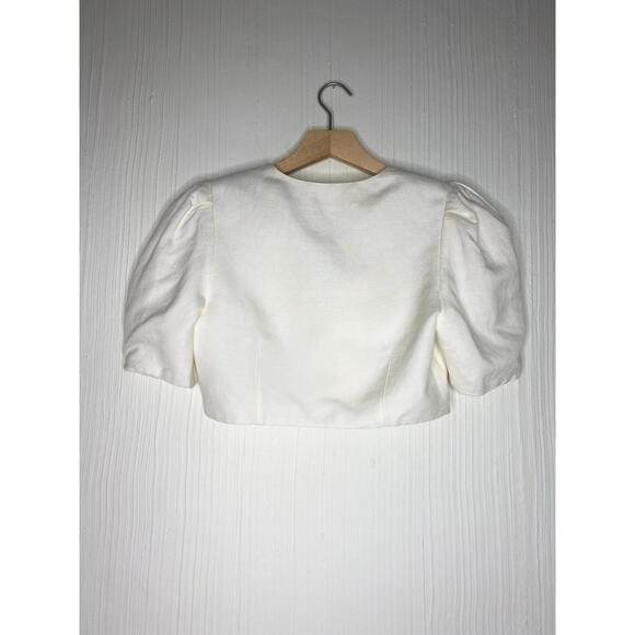 FAME AND PARTNERS Ecru Ivory Linen 2-Piece Crop Top & Midi Skirt Set US 6 - Picture 12 of 16